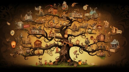 patterns cartoon family tree