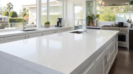 Fototapeta premium quartz kitchen counter white