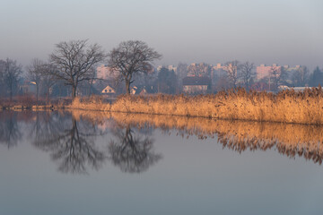 Poranek nad stawami w Czechowicach Dziedzicach, wiosna 2025.  © Elżbieta Kaps