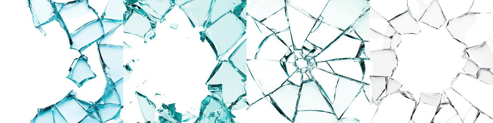 Shattered glass abstract fracture texture background  Cracked and broken glass fragments in geometric pattern design  Damaged and disrupted surface for digital art and wallpaper