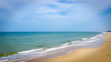 Fototapeta premium Cox's Bazar Beach. Cox's Bazar Sea Beach is the world's longest unbound beach and one of the most beautiful beaches on this earth: Cox's Bazar, Bangladesh.