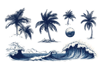 vector illustration of a tropical island