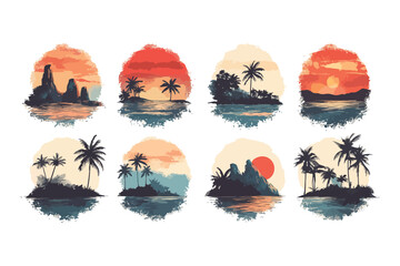 set of funny cartoon animals