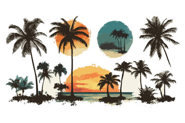 vector illustration of a tropical island