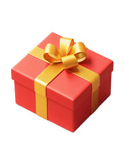 Obraz premium 3D red gift box on png transparent background