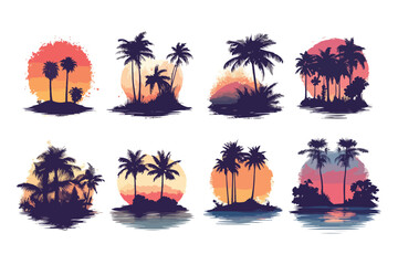 vector illustration of a tropical island