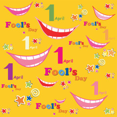 1 april. Fools Day. Vector illustration 