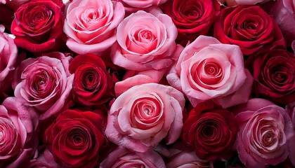 Fototapeta premium beautiful pink and red roses background close up