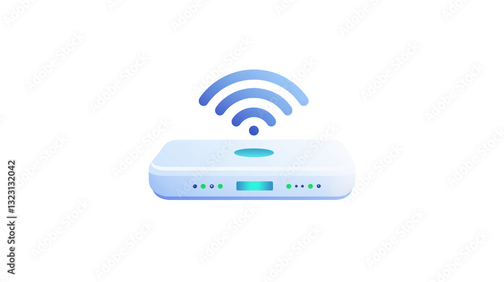 Poster wireless router icon modern technology wifi signal network device internet connection