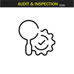 Audit and inspection outline stroke icon. editable stroke icon. Examination, testing, quality control, check, inspect, collection etc. Vector illustration. EPS10