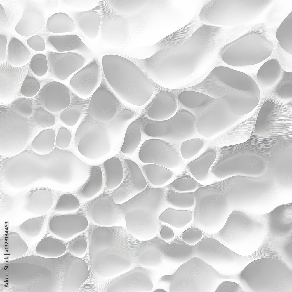 Poster abstract cellular structure in white and gray tones