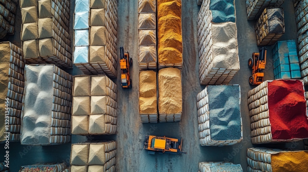 Aufkleber tall stacks of industrial storage containers showcase various synthetic materials while automated ma