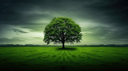 Fototapeta premium tree green background grass