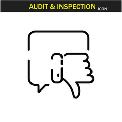Audit and inspection outline stroke icon. editable stroke icon. Examination, testing, quality control, check, inspect, collection etc. Vector illustration. EPS10