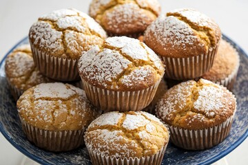 a white plate containing several muffins