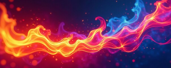 Vibrant abstract flames in geometric shapes on colorful background, vibrant, polygonal, abstract