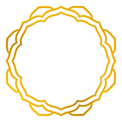 Aesthetic metallic gold round frame