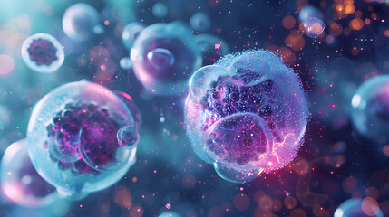 illustration of cancer cell division