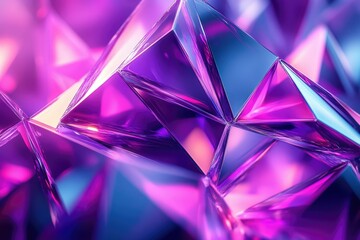 Abstract image of vibrant purple and pink geometric shapes, creating a luxurious and dazzling effect.