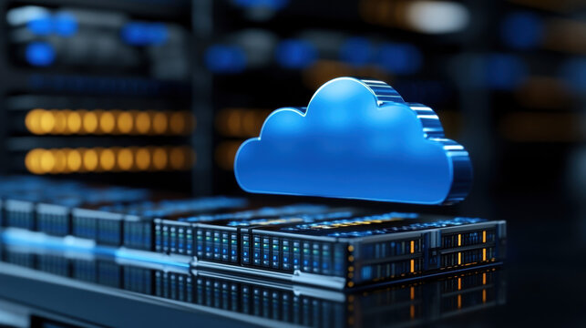 Expansive cloud cover over a digital network representing cloud computing and data server connectivity concept
