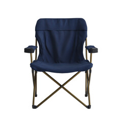 Navy blue director's chair featuring a classic design perfect for film sets, outdoor events, and home decor isolated white background