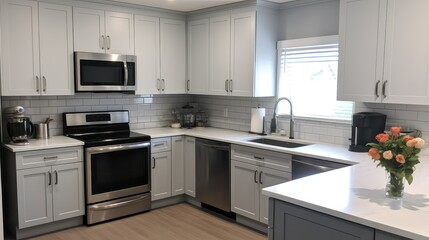 Fototapeta premium stainless kitchen cabinet paint