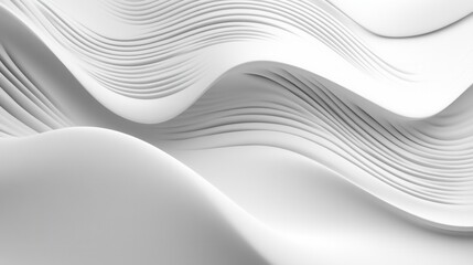Obraz premium Elegant Flowing Curves in White Tones Create a Serene and Modern Abstract Background for Creative Projects