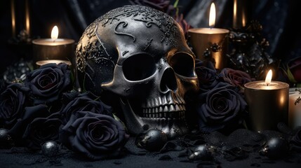 glamorous black skull