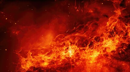 Fototapeta premium danger flames on red background