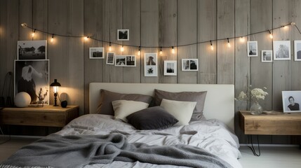photographs grey wood wall