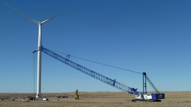 wind turbine being installed northeastern Colorado Pawnee NG