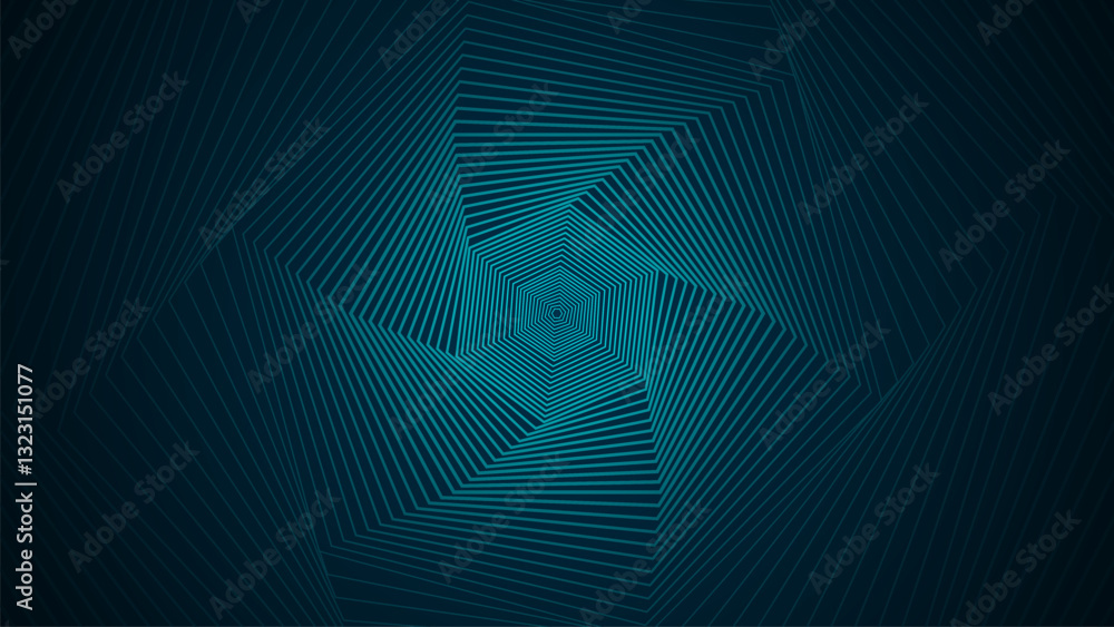 Poster Dark background with hexagonal lines arranged in an orderly and dimensional manner.