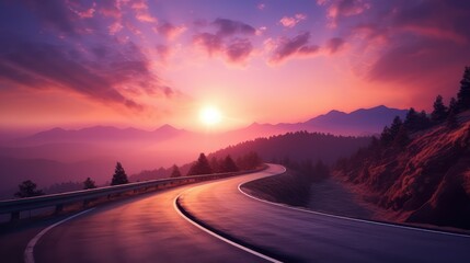 sky sunrise over road