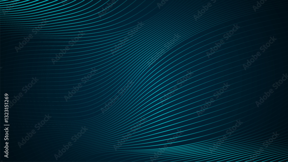 Poster a dark background with wavy lines arranged in an intricate manner looks dimensional.