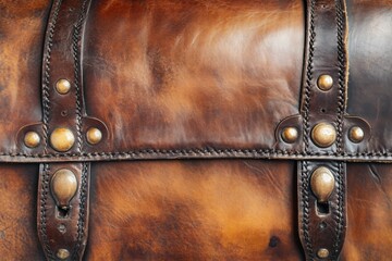Modern aged leather with rich texture and warm lighting creates an antique ambiance in interior design