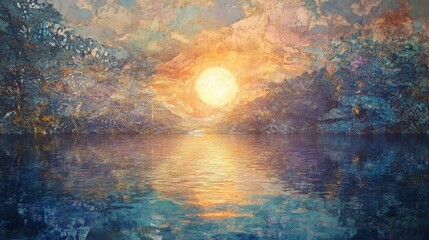 Celestial Tapestry of Sunrises with Gentle Hues and Reflections