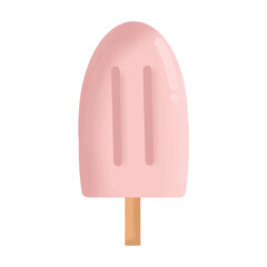 Pink Ice Cream on Stick Illustration Icon Single