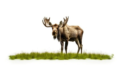 Naklejka premium photo moose white background