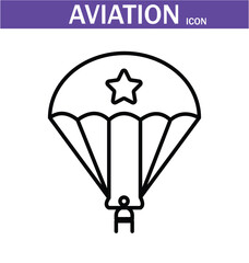 aviation outline icon. Editable stroke. Vector illustration. EPS 10.
