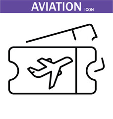aviation outline icon. Editable stroke. Vector illustration. EPS 10.