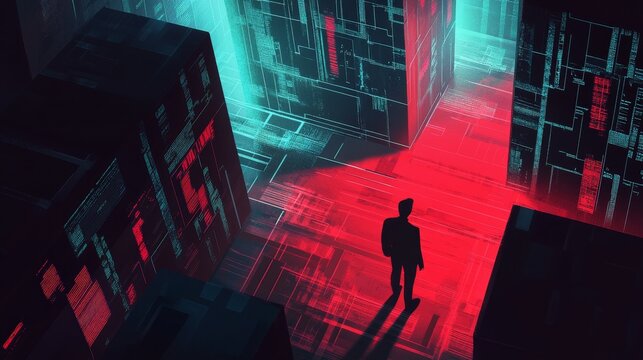 Digital Labyrinth of Flickering Screens and Abstract Data Pathways