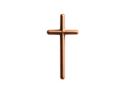 Elegant cross set against a black background creating a striking contrast and symbolizing faith and spirituality isolated white background