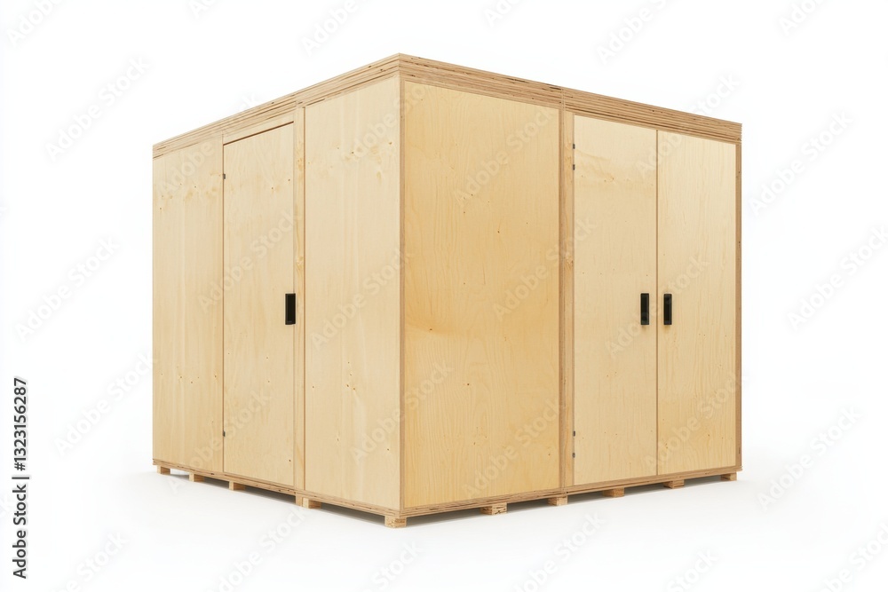 Aufkleber high quality plywood sheets on a clean white background with ample empty space for versatile use