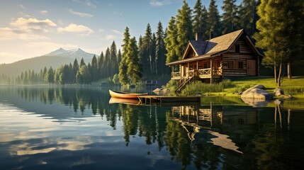 Fototapeta premium chimney wooden house