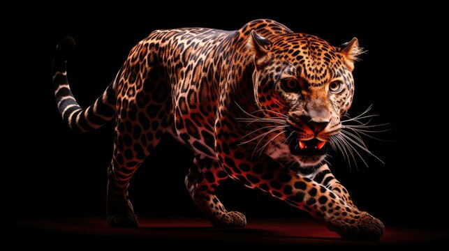 muscular red leopard
