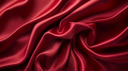 Obraz premium Luxurious Red Satin Fabric with Rich Hue and Cascading Texture