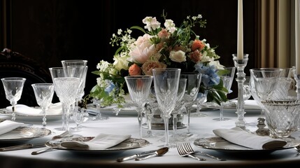 Fototapeta premium crystal table setting