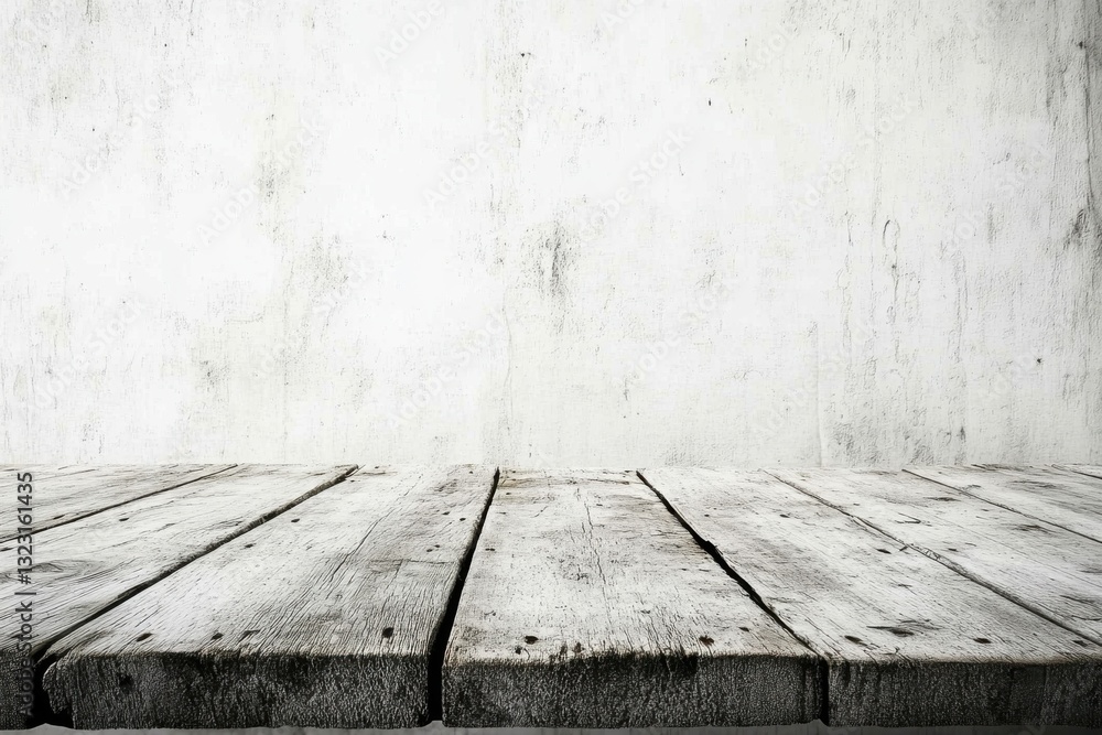 Poster high quality whitewashed wooden surface with ample copy space for creative design and presentation n