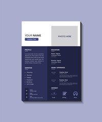 Creative modern cv resume design template, Dark Blue and White Resume Template Free Vector, Minimal Clean CV Template for Corporate and Creative Use, Resume template elegant stylish design, 