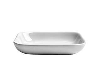 Stylish white rectangular dish perfect for serving food and enhancing table settings with modern sophistication isolated white background